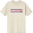 thumbnail image 1 of Americana Democracy Slant Text Natural Men's Crew Neck Short Sleeve Tee-XXL, 1 of 2