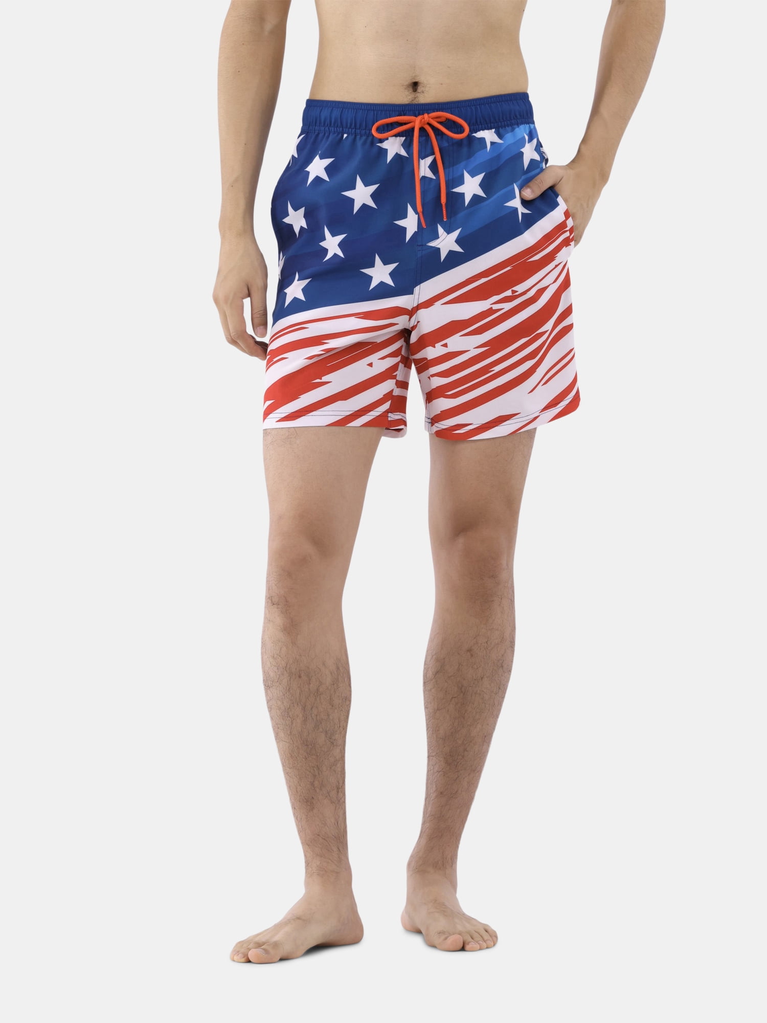 Americana Diagonal Men's and Men's Big & Tall Graphic Swim Shorts, Sizes S-3XL