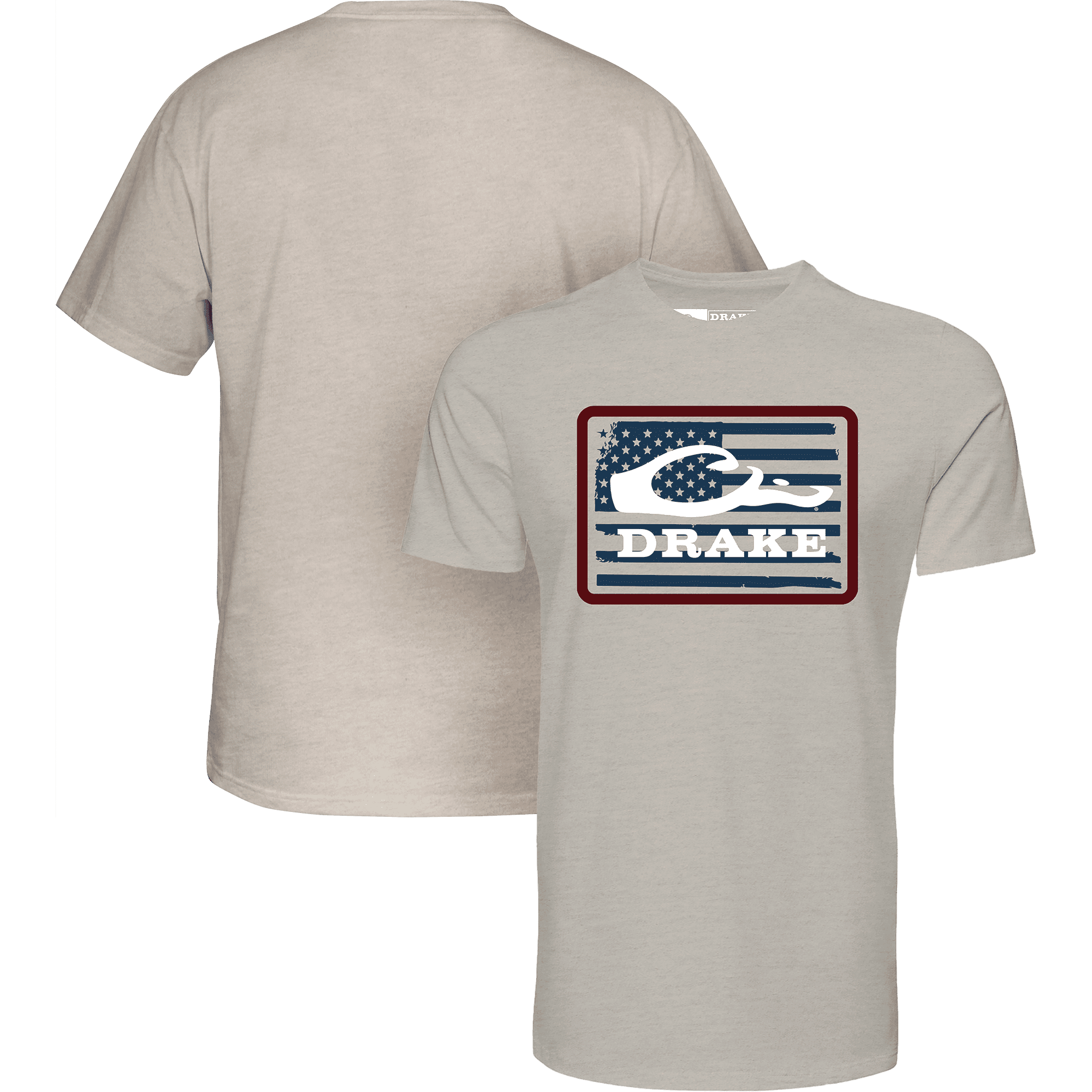 Americana Drake Patch T SS Cobblestone Light Heather 3Xlarge