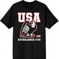 thumbnail image 1 of Americana Eagle USA Established 1776 Men's Black Crew Neck Short Sleeve Tee-Medium, 1 of 2