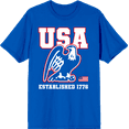 thumbnail image 1 of Americana Eagle USA Established 1776 Royal Blue Men's Crew Neck Short Sleeve Tee-Small, 1 of 2