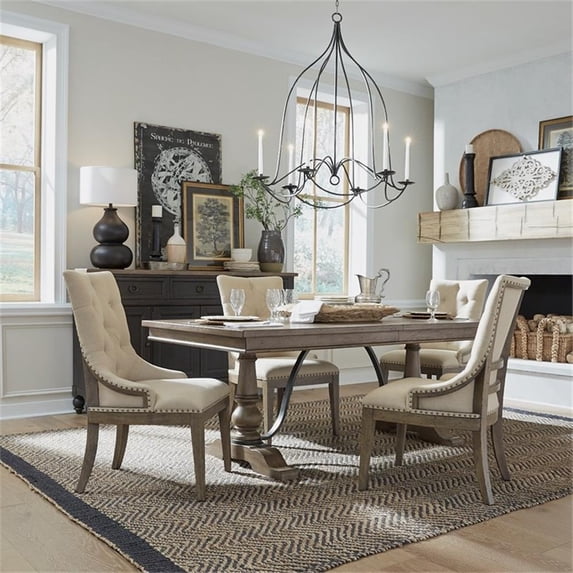 Americana Farmhouse 5 Piece Trestle Table Set