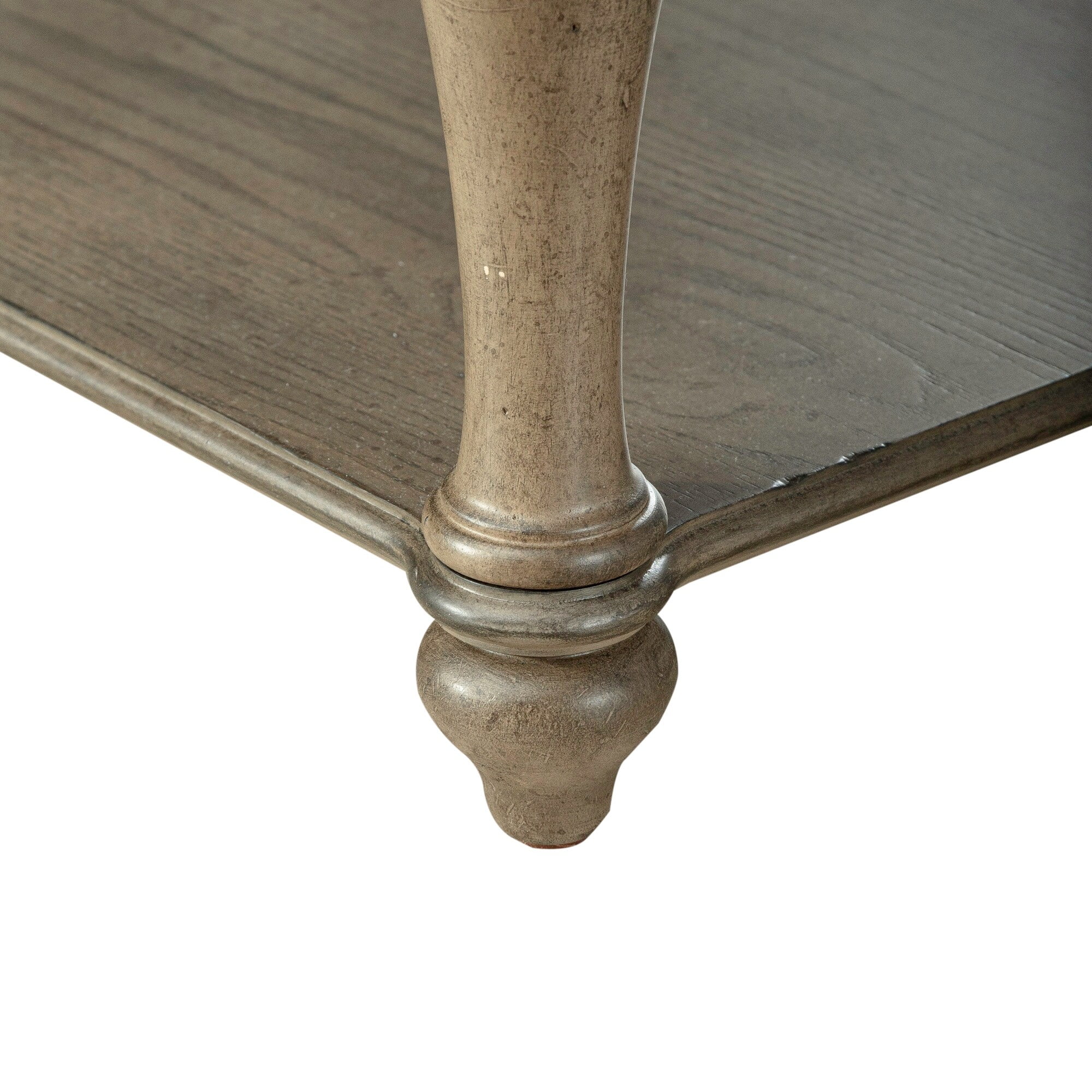 Traditional Dusty Taupe Wood End Table with Storage