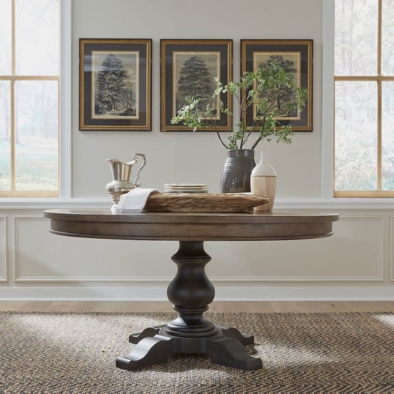 Americana Farmhouse Opt Pedestal Table - Black