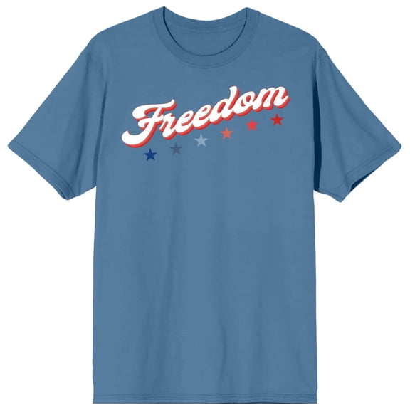 Americana Freedom Crew Neck Short Sleeve Blue Fog Men's T-shirt-3XL