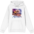 thumbnail image 1 of Americana Freedom Eagle Adult White Long Sleeve Hoodie-Small, 1 of 3