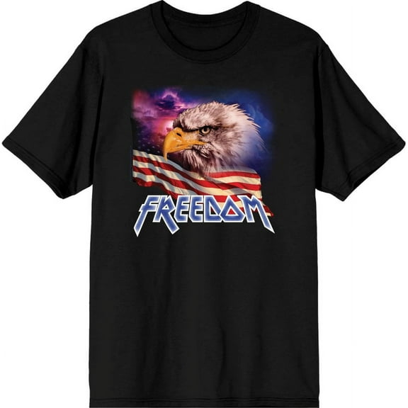 Americana Freedom Eagle Men's Black Crew Neck Short Sleeve Tee-Medium
