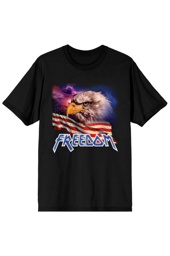 Americana Freedom Eagle Men's Black T-Shirt-Medium