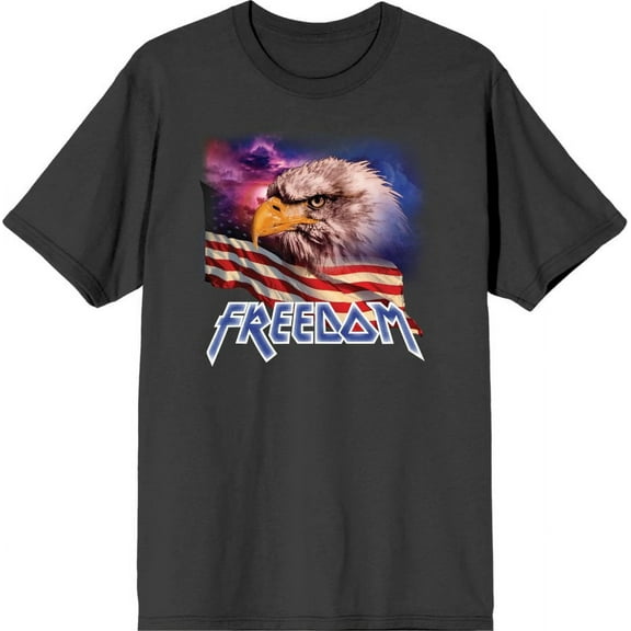 Americana Freedom Eagle Men's Charcoal Crew Neck Short Sleeve Tee-Large