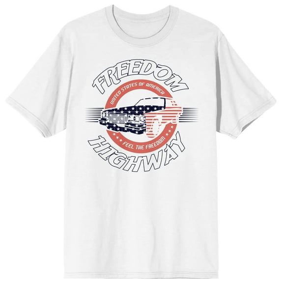 Americana Freedom Highway Men's White T-Shirt-Small