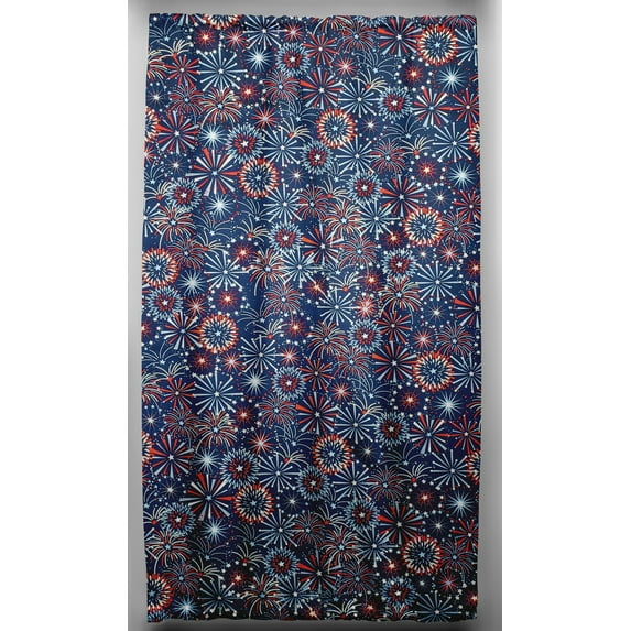 Americana French Door Curtain Panel with Tie Back by Penny's Needful Things (Double Sided) (Fireworks)