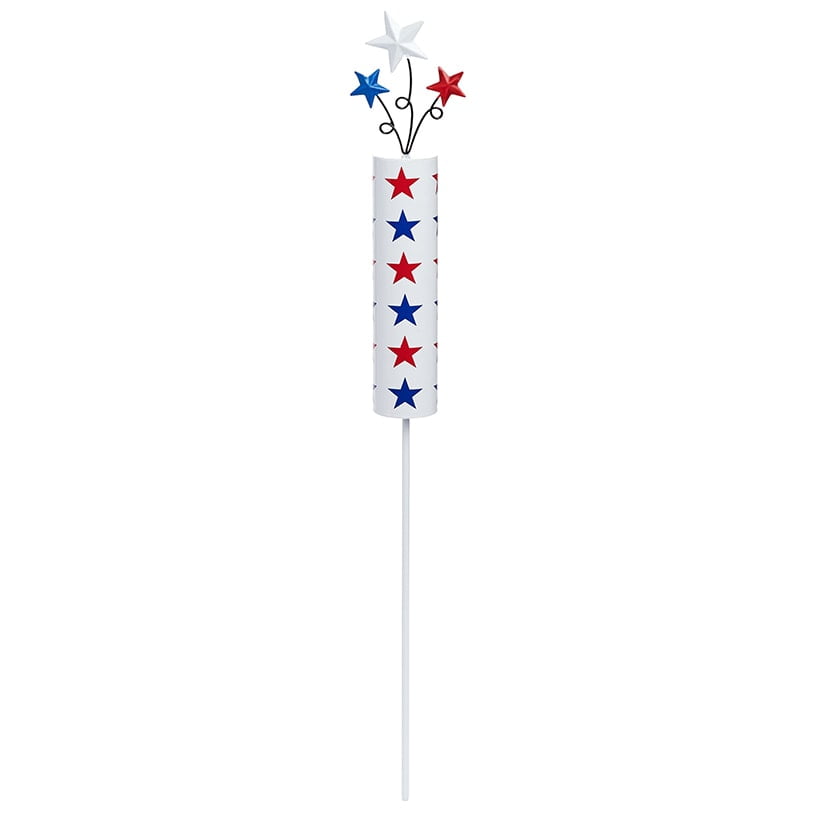 Patriotic Iron Americana Garden Stake with Stars
