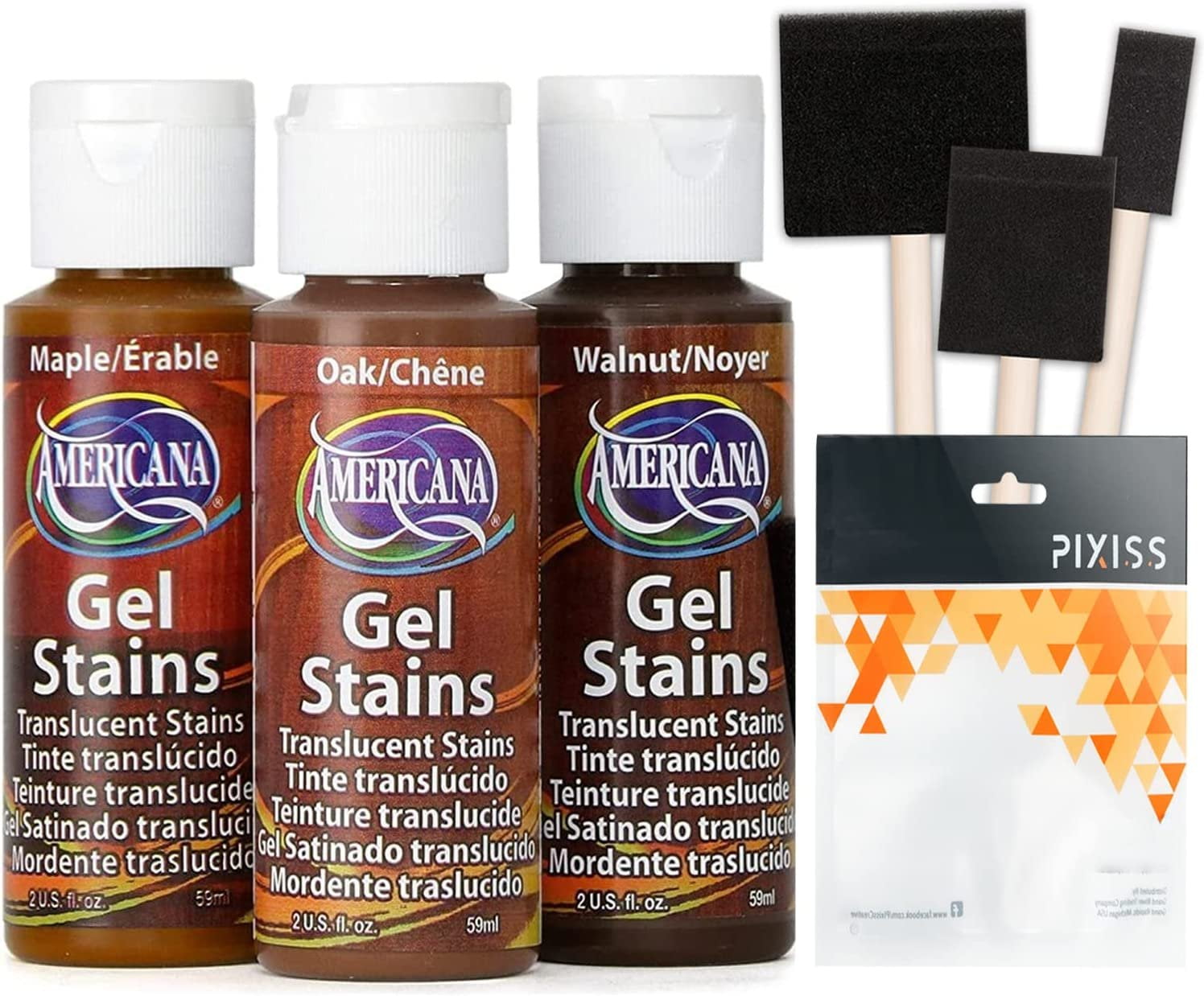 Americana Gel Stain Wood Stain Paint 3Pack, Wood Tint Colors Walnut