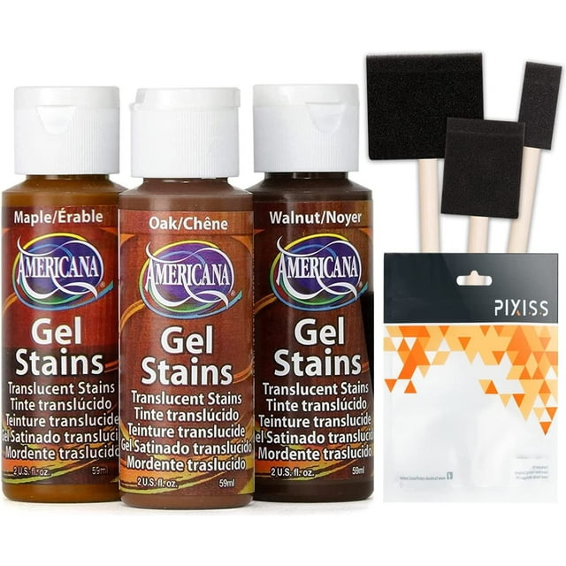 Americana Gel Stain Wood Stain Paint 3Pack, Wood Tint Colors Walnut