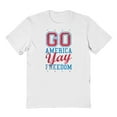 thumbnail image 1 of Americana Goamericayayfreedomart Graphic White Men's Cotton T-Shirt, 1 of 1