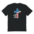 thumbnail image 1 of Americana God Family Love Faith Graphic Black Men's Cotton T-Shirt, 1 of 1
