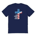thumbnail image 1 of Americana God Family Love Faith Graphic Navy Men's Cotton T-Shirt, 1 of 1