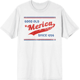 thumbnail image 1 of Americana Good Old 'Merica Since 1776 Men's White Crew Neck Short Sleeve Tee-XL, 1 of 2