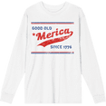 thumbnail image 1 of Americana Good Old 'Merica Since 1776 White Adult Crew Neck Long Sleeve Tee-XXL, 1 of 3