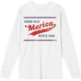 thumbnail image 1 of Americana Good Old 'Merica Since 1776 White Adult Crew Neck Long Sleeve Tee-XXL, 1 of 3
