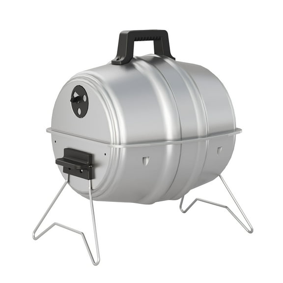 Americana Grills Keg A Que Charcoal BBQ Portable Grill, 186 Sq In, Silver