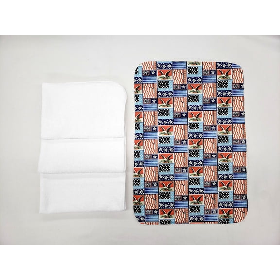 Americana Hand Towels (Set of 4) by Penny's Needful Things (Towel Color: White) (Eagle)