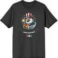 thumbnail image 1 of Americana Happy Birthday USA Charcoal Men's Crew Neck Short Sleeve Tee-Small, 1 of 2