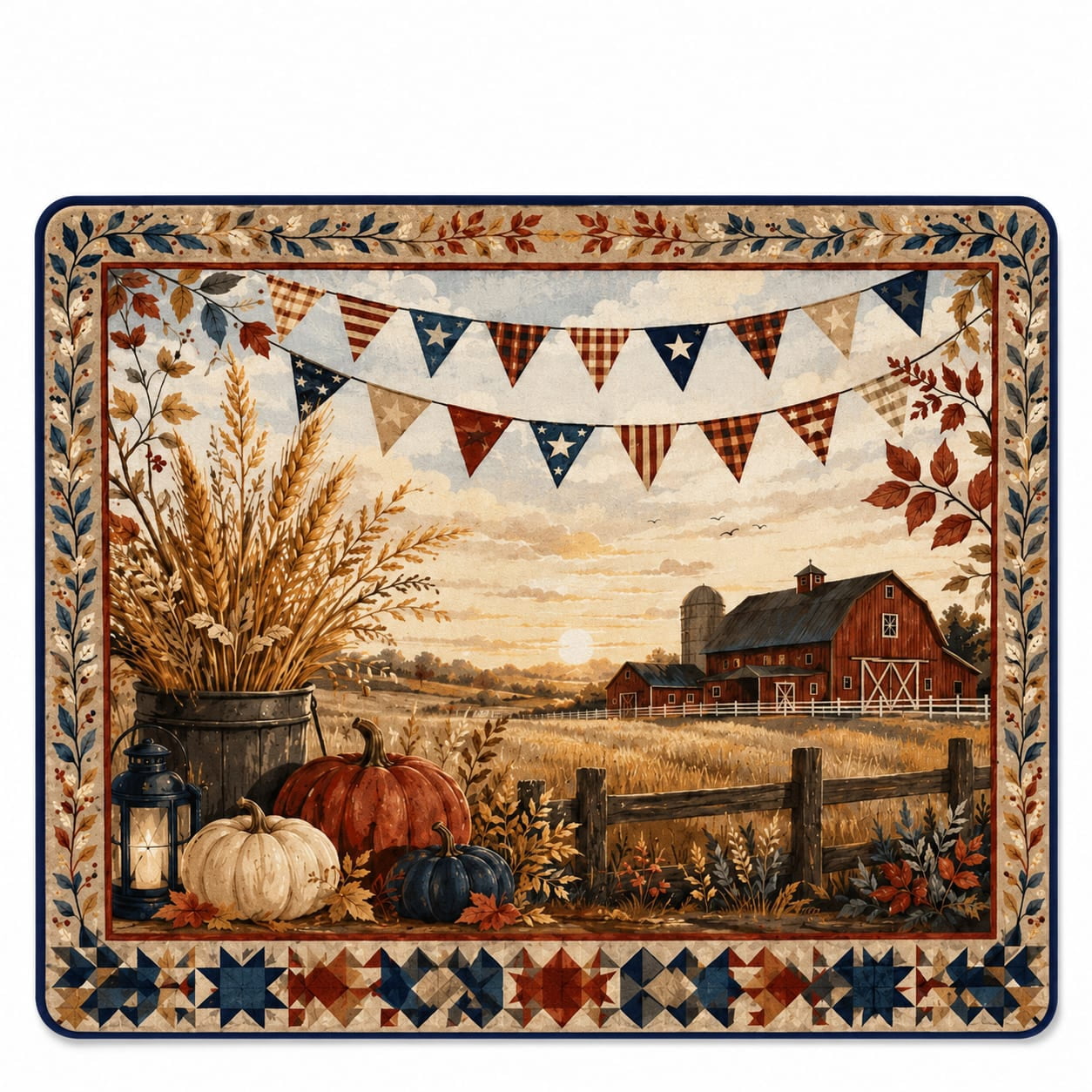 Sunroom Rugs Americana Harvest Rectangle Rug for Sunroom Patriotic Style - Walmart.com