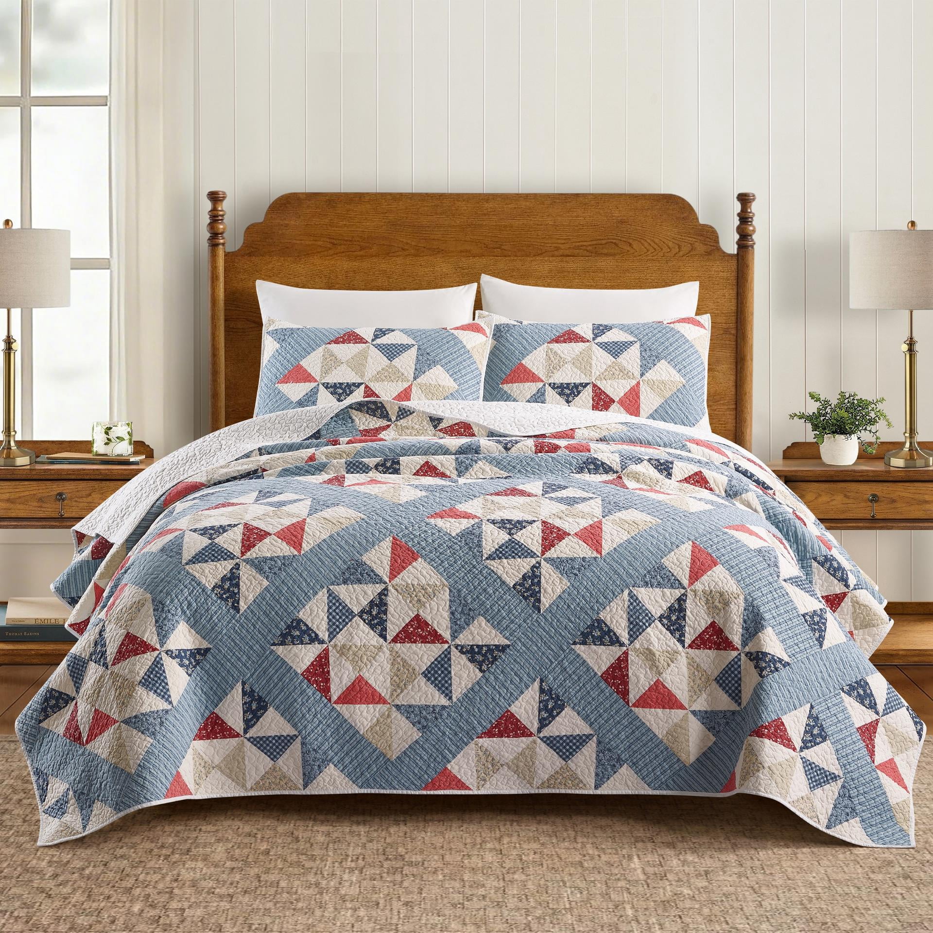 Americana Heartland Pieced Geometric 3-Pc King Quilt Set - Multi, All Ages