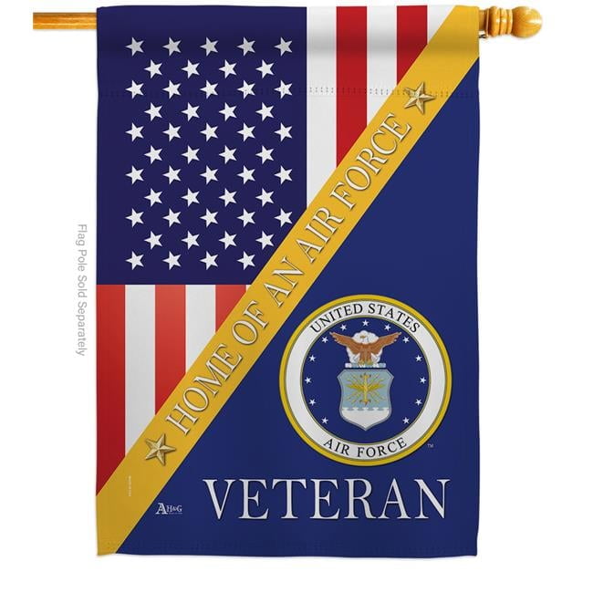 Patriotic US Air Force Veteran Double-Sided House Flag 28 x 40