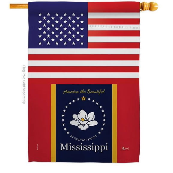 Americana Home & Garden 28 x 40 in. US Mississippi House Flag with Regional States Double-Sided Decorative Vertical Decoration Banner Garden Yard Gift