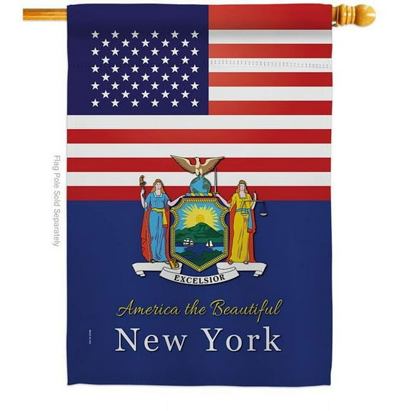 Americana Home & Garden 28 x 40 in. USA New York American State Vertical House Flag with Double-Sided Decorative Banner Garden Yard Gift