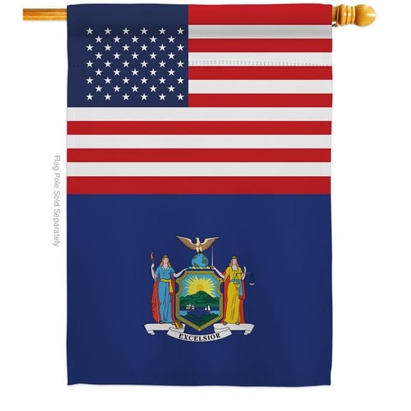 Americana Home & Garden 28 x 40 in. USA New York American State Vertical House Flag with Double-Sided Decorative Banner Garden Yard Gift