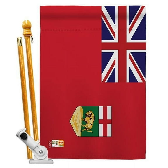 Americana Home & Garden AA-CP-HS-140934-IP-BO-D-US18-AG 28 x 40 in. Manitoba Flags of the World Canada Provinces Impressions Decorative Vertical Double Sided House Flag Set & Pole Bracket Hardware Fla
