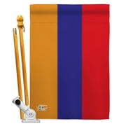 Americana Home & Garden AA-CY-HS-140012-IP-BO-D-US18-AG 28 x 40 in. Armenia Flags of the World Nationality Impressions Decorative Vertical Double Sided House Flag Set & Pole Bracket Hardware Flag Set
