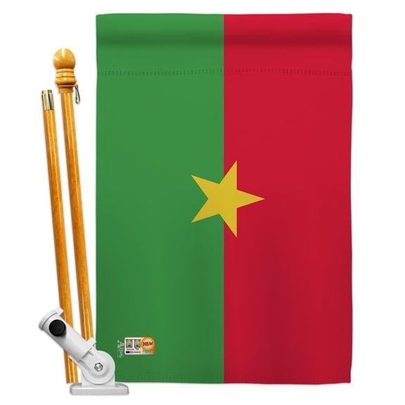 Americana Home & Garden AA-CY-HS-140041-IP-BO-D-US18-AG 28 x 40 in. Burkina Faso Flags of the World Nationality Impressions Decorative Vertical Double Sided House Flag Set & Pole Bracket Hardware Flag