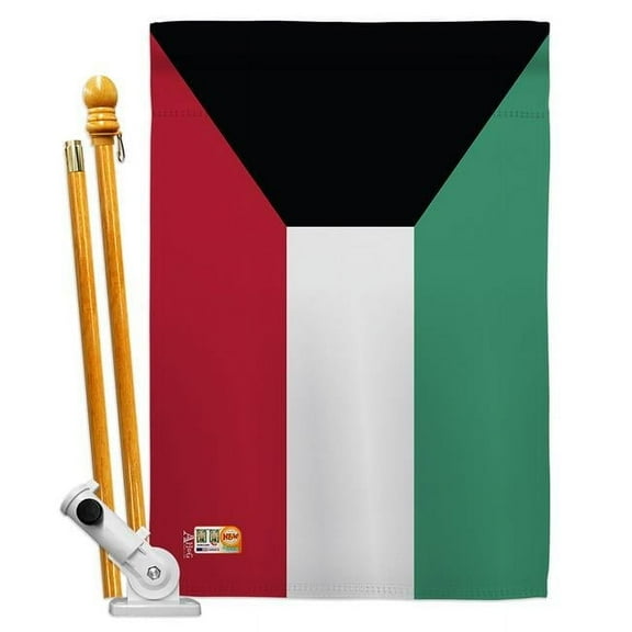 Americana Home & Garden AA-CY-HS-140130-IP-BO-D-US18-AG 28 x 40 in. Kuwait Flags of the World Nationality Impressions Decorative Vertical Double Sided House Flag Set & Pole Bracket Hardware Flag Set
