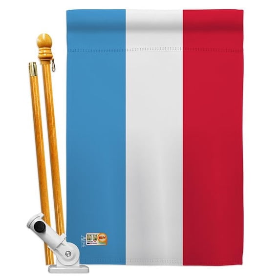 Americana Home & Garden AA-CY-HS-140140-IP-BO-D-US18-AG 28 x 40 in. Luxembourg Flags of the World Nationality Impressions Decorative Vertical Double Sided House Flag Set & Pole Bracket Hardware Flag S
