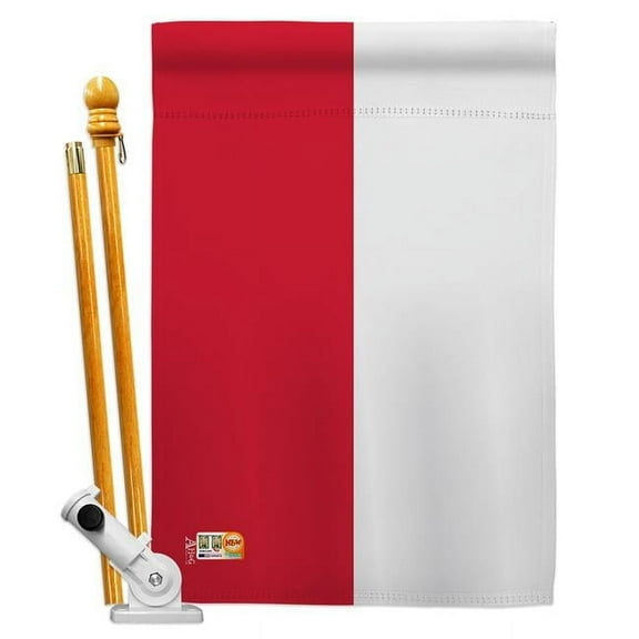 Americana Home & Garden AA-CY-HS-140189-IP-BO-D-US18-AG 28 x 40 in. Poland Flags of the World Nationality Impressions Decorative Vertical Double Sided House Flag Set & Pole Bracket Hardware Flag Set