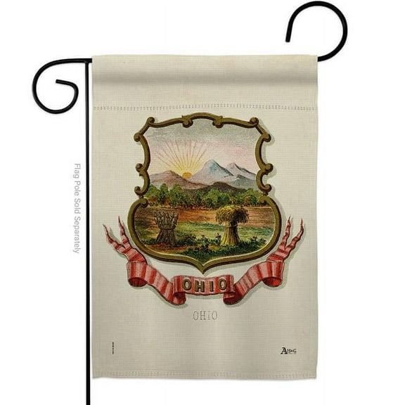 Americana Home & Garden G141241-BO 13 x 18.5 in. Coat of Arms Ohio Garden Flag with Americana States Double-Sided Decorative Vertical House Banner Yard Gift