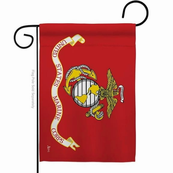 Americana Home & Garden G142305-BO 13 x 18.5 in. Marine Corps Garden Flag with Armed Forces Double-Sided Decorative Horizontal Flags House Decoration Banner Yard Gift