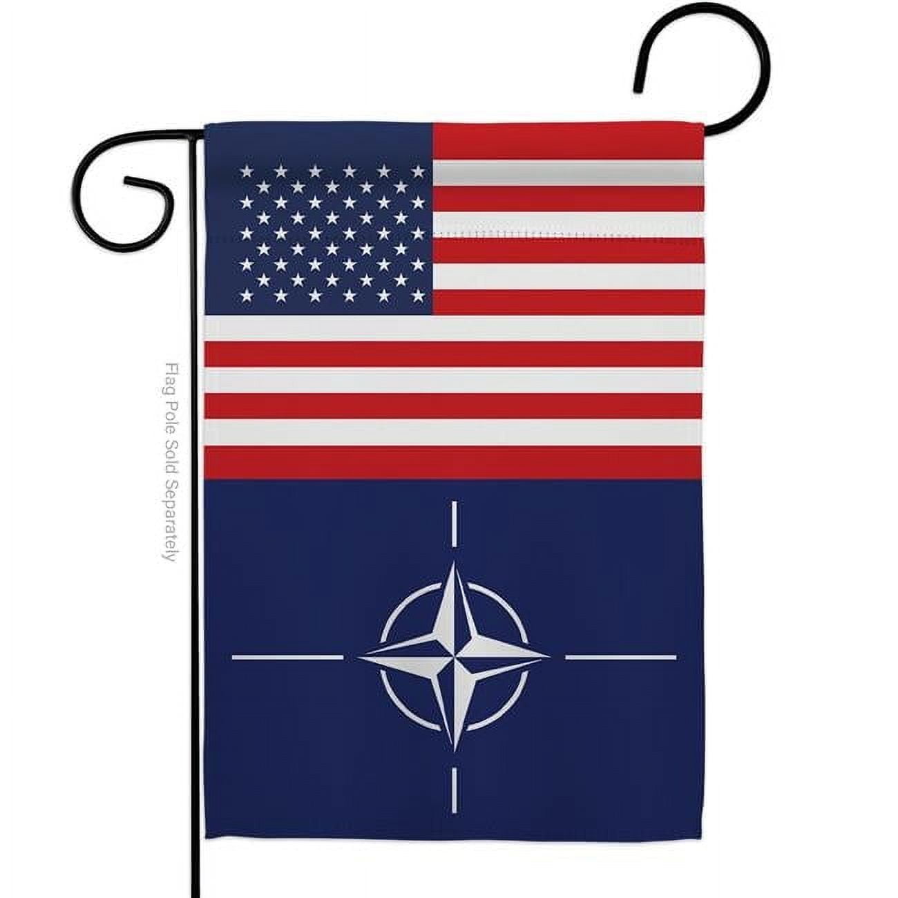 Americana Home & Garden G142461-BO 13 x 18.5 in. NATO USA Friendship Association Organization Vertical Garden Flag with Double-Sided House Decoration Banner Yard Gift