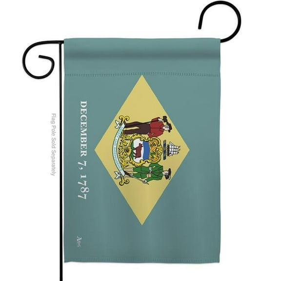 Americana Home & Garden G142508-BO 13 x 18.5 in. Delaware American State Garden Flag with Double-Sided Horizontal House Decoration Banner Yard Gift
