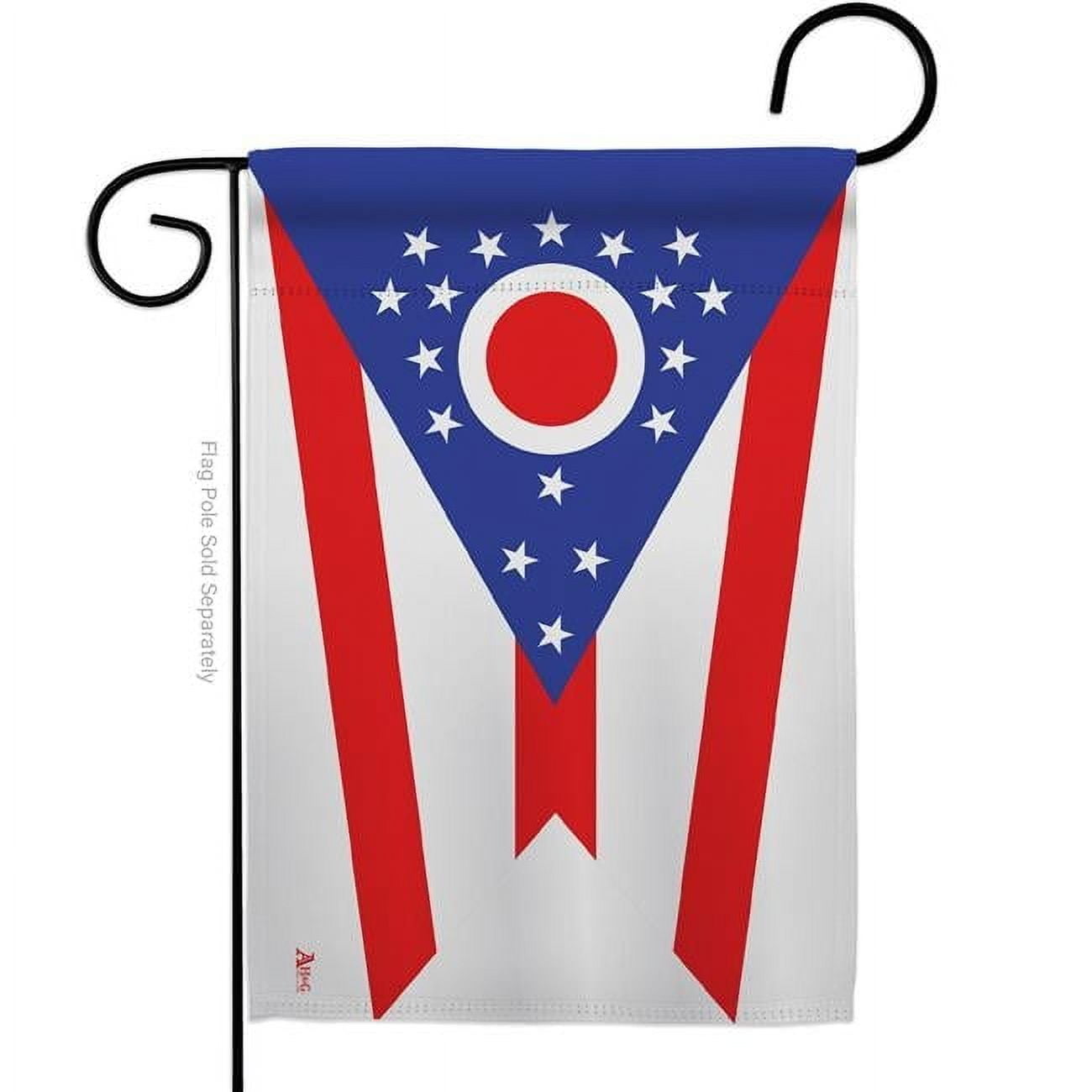 Americana Home & Garden G142536-BO 13 x 18.5 in. Ohio American State Garden Flag with Double-Sided Horizontal House Decoration Banner Yard Gift