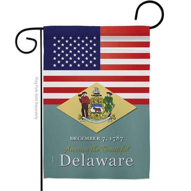 Americana Home & Garden G142559-BO 13 x 18.5 in. USA Delaware American State Vertical Garden Flag with Double-Sided House Decoration Banner Yard Gift