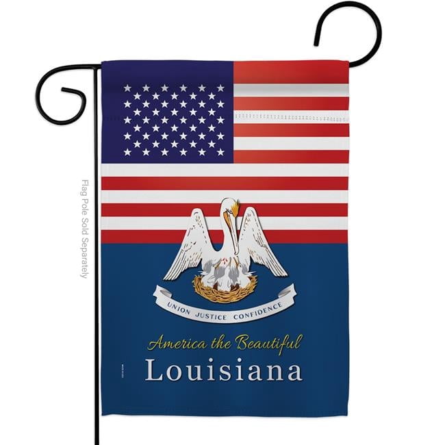 Americana Home & Garden G142570-BO 13 x 18.5 in. USA Louisiana American State Vertical Garden Flag with Double-Sided House Decoration Banner Yard Gift