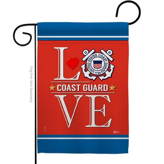 Americana Home & Garden G142634-BO 13 x 18.5 in. Coast Guard Love Garden Flag with Armed Forces Double-Sided Decorative Vertical Flags House Decoration Banner Yard Gift