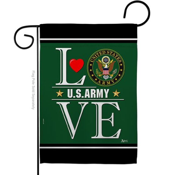 Americana Home & Garden G142635-BO 13 x 18.5 in. US Army Love Garden Flag with Armed Forces Double-Sided Decorative Vertical Flags House Decoration Banner Yard Gift