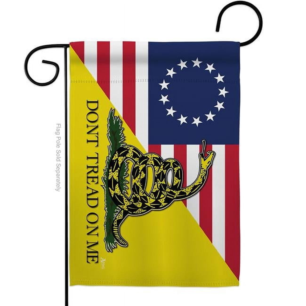 Americana Home & Garden G142724-BO 13 x 18.5 in. Betsy Ross Dont Tread on Me American USA Historic Garden Flag with Double-Sided Horizontal House Decoration Banner Yard Gift