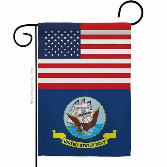 Americana Home & Garden G142731-BO 13 x 18.5 in. US Navy Garden Flag with Armed Forces Double-Sided Decorative Vertical Flags House Decoration Banner Yard Gift